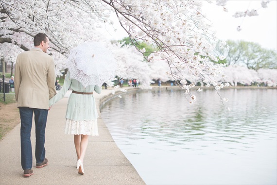 Emily Clack Photography - cherry blossom engagement session
