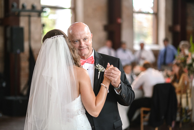the bride and her father | photo: Photos by Kristopher | via https://emmalinebride.com