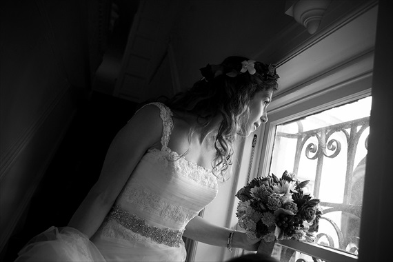Dennis Drenner Photographs - baltimore museum wedding - bride looks through window