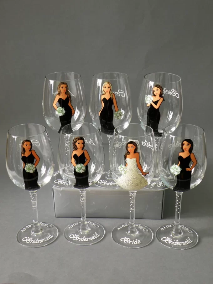 wine glasses for bridesmaids