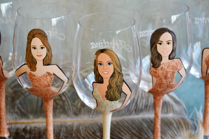 wine glasses for bridesmaids