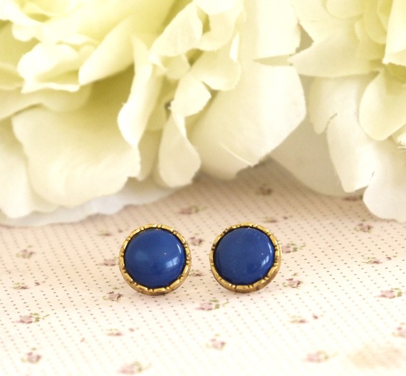 royal blue bridal earrings gold