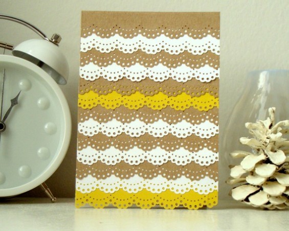 handmade yellow brown white card