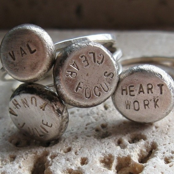 personalized word rings bridal party gifts