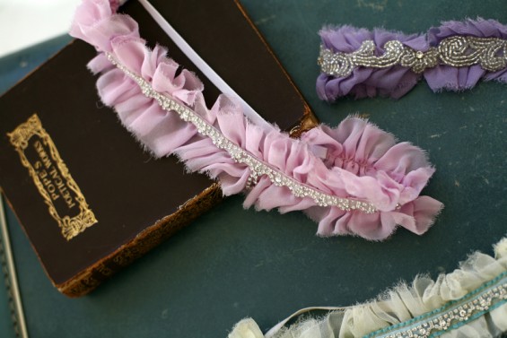 pink ruffle garter