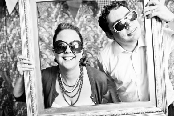 bride and groom photo booth