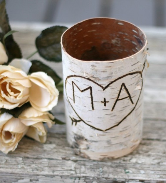 birch bark vase
