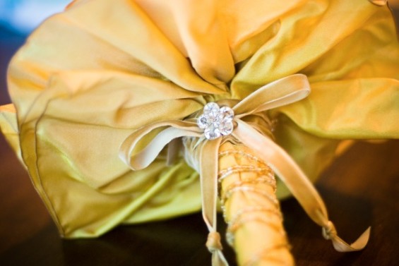 brooch bouquet wrapped