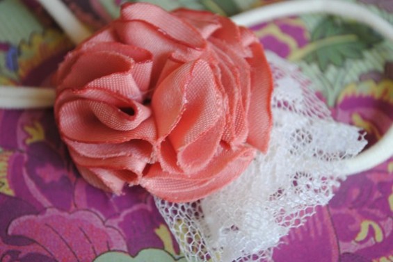 chiffon flower headband with lace tulle