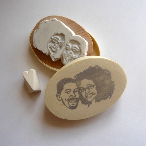 custom rubber stamp drawing using your photo