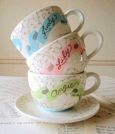 personalized bridesmaid teacups