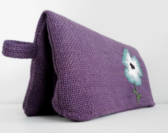 purple clutch purse