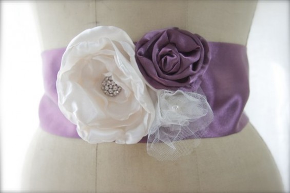 purple dress sashes