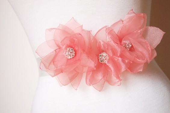 pink bridal sash