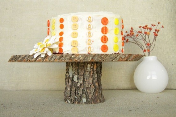 wooden cake plate