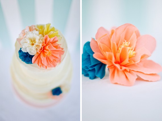 crepe paper wedding cake flowers