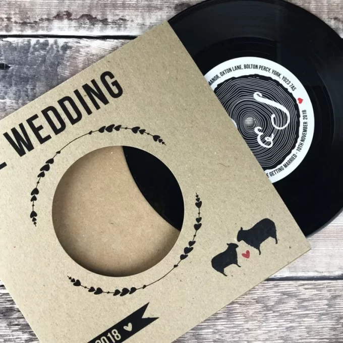 vinyl record wedding invitations