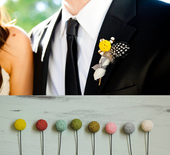 non-floral boutonniere in any color