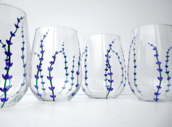 hand-painted wine glasses