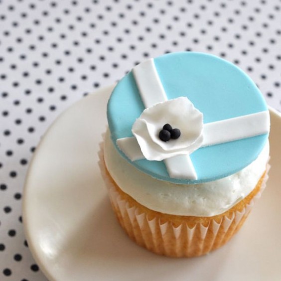 tiffany blue flower girl cupcake