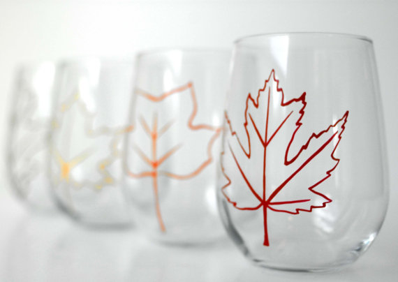 fall wedding glassware