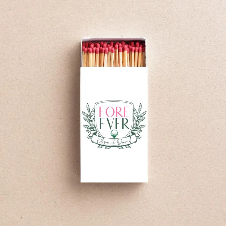 Golf themed wedding matches for favors