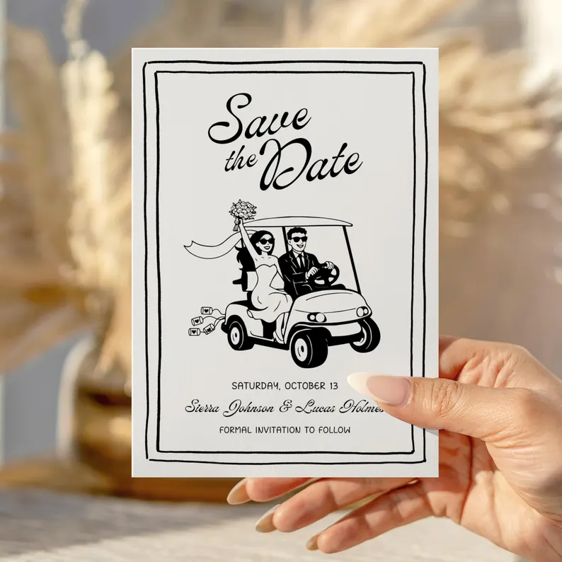 Golf theme save the date card