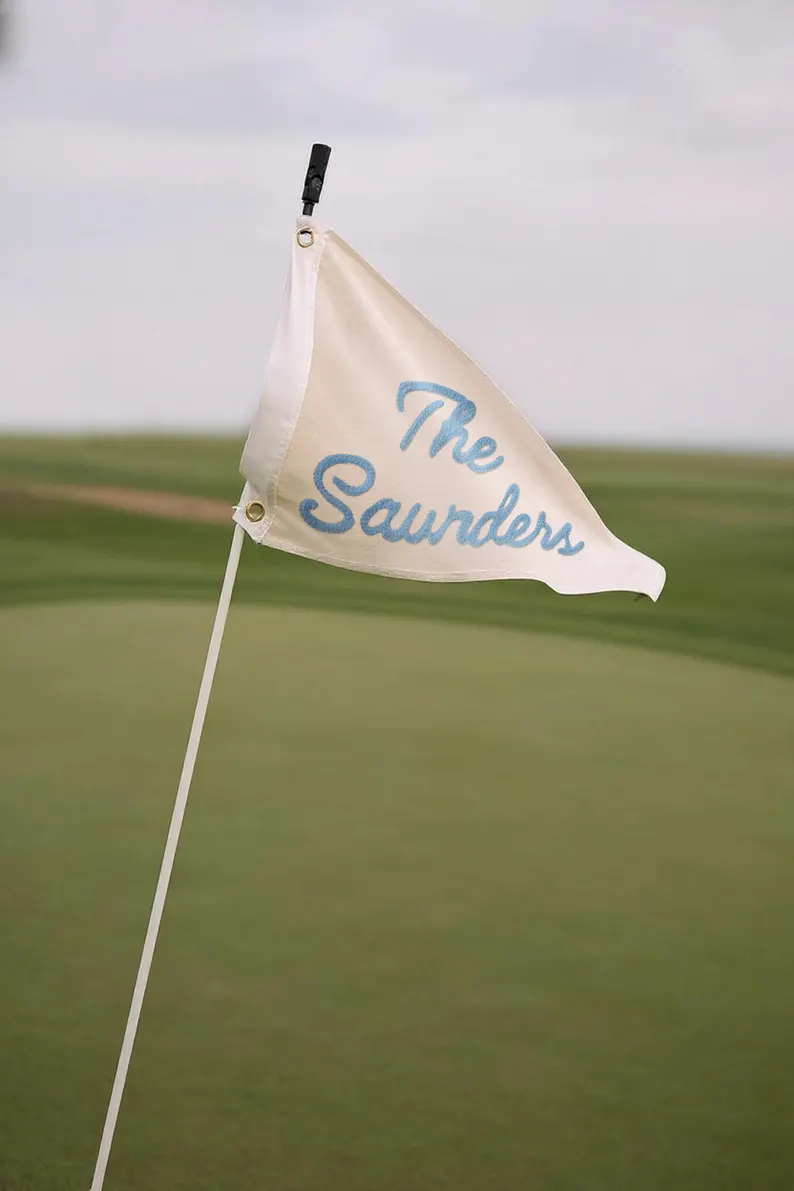 Custom golf pennant flag with your last name