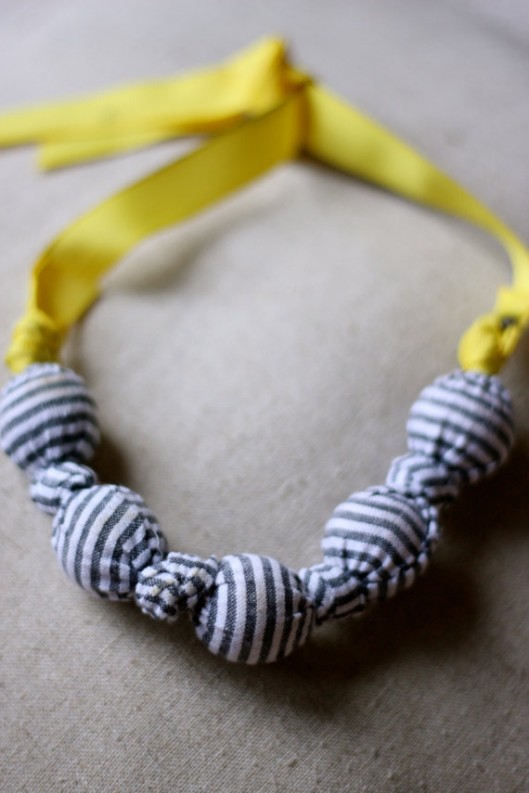 fabric wrapped necklace