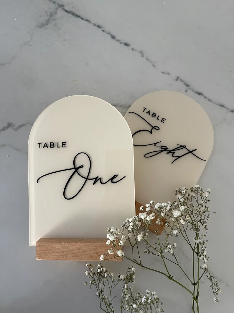 acrylic wedding table number decorations with arch