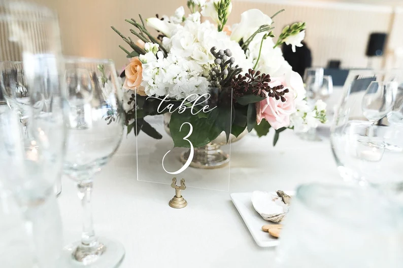 acrylic wedding table number decoration for table