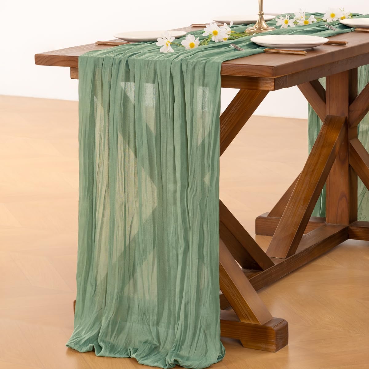 cheesecloth gauze runners for wedding table decorations