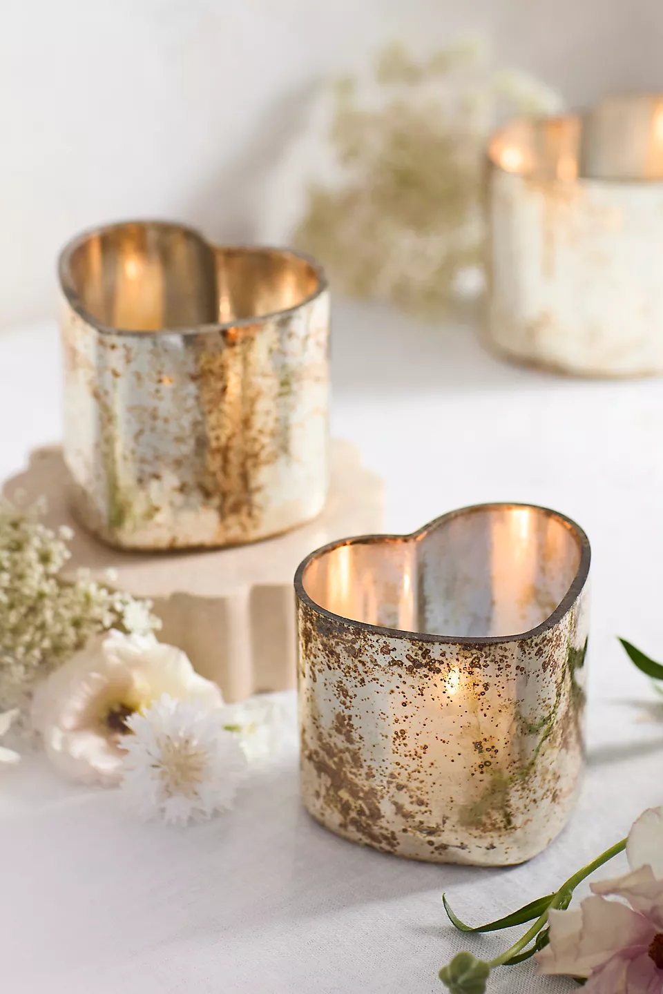 heart shaped votive candle wedding table decorations