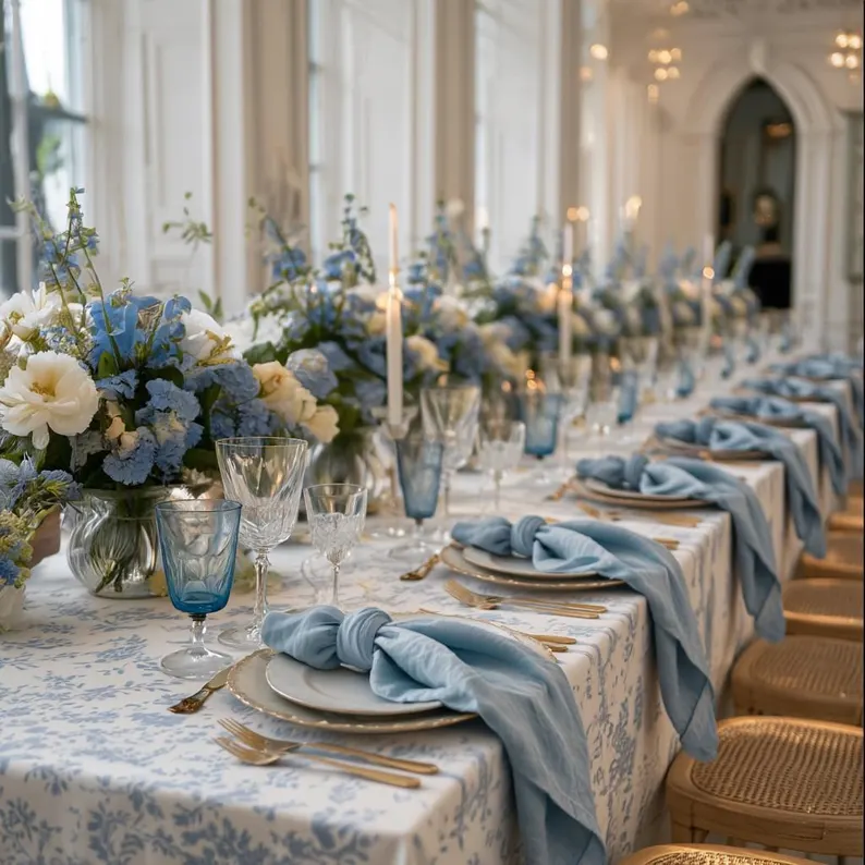 linen wedding napkins at place settings