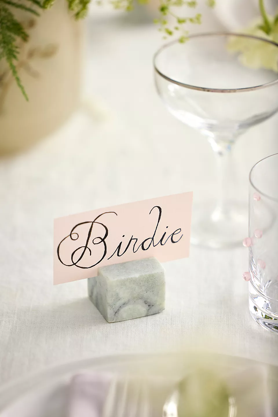 marble place card holders
