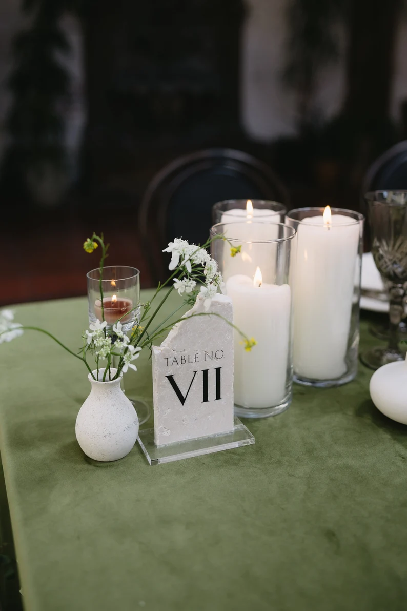 marble wedding table numbers