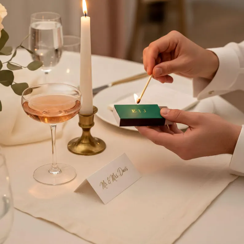 personalized wedding matchboxes with monogramming