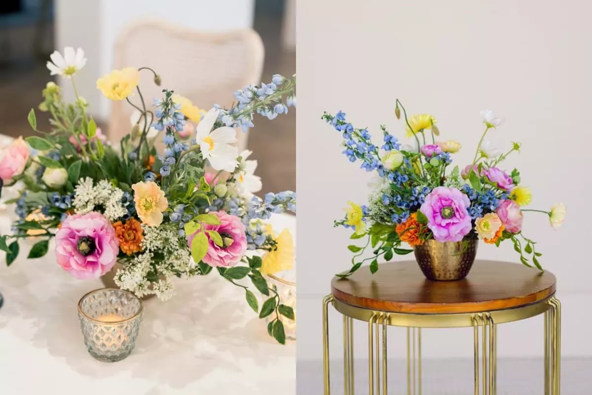 floral wedding centerpiece table decoration idea