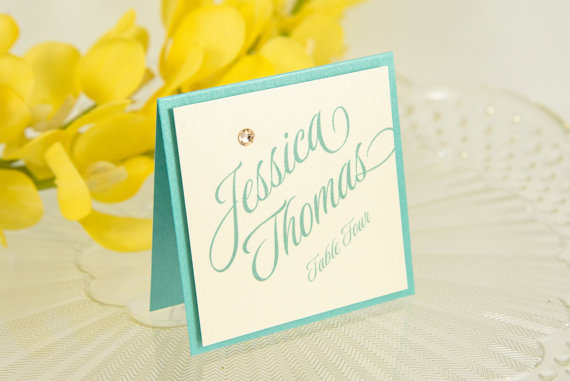 tiffanys place cards by pennyanndesigns
