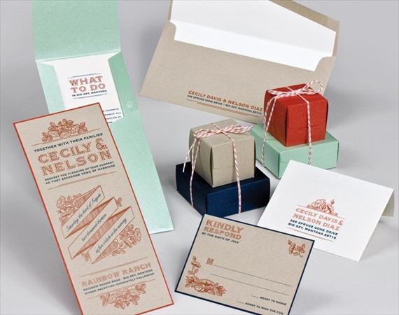 kraft paper wedding invitations
