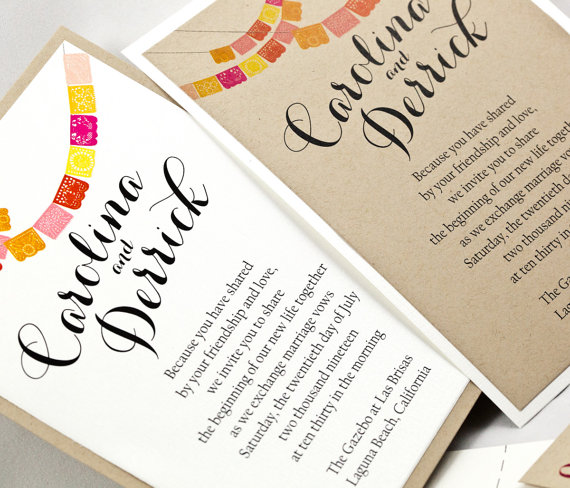 kraft paper wedding invitations