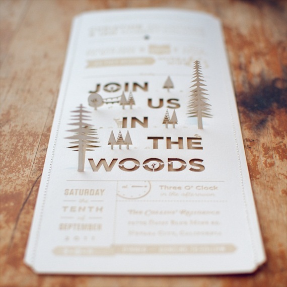 diy woodland wedding invitation