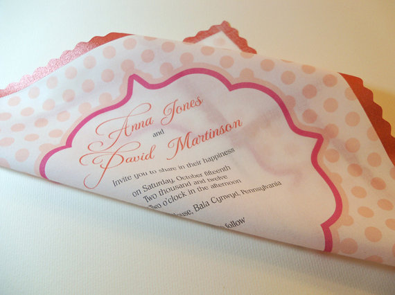 handkerchief wedding invitation