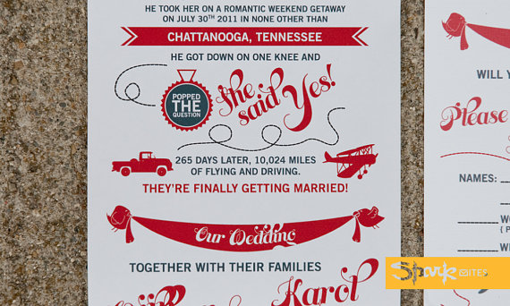 wedding invitation love story by sparkvites