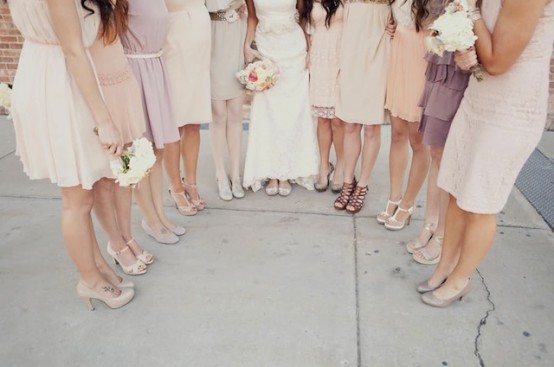 unique bridesmaid dresses - mismatched-bridesmaid-dresses