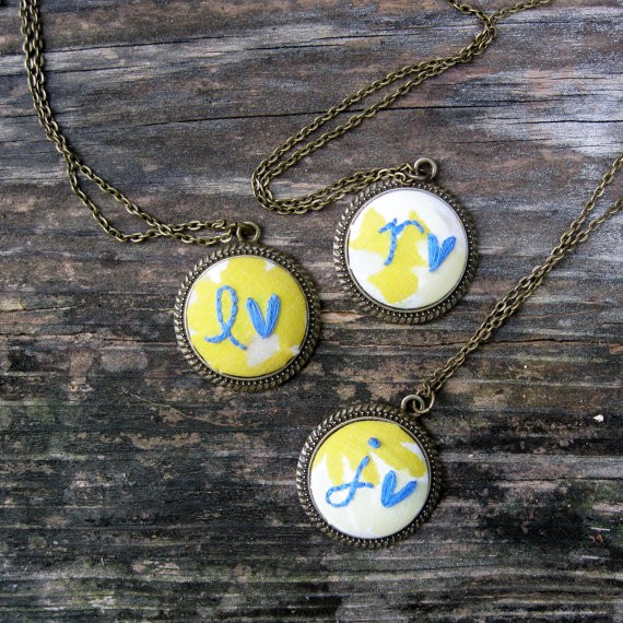embroidered necklaces
