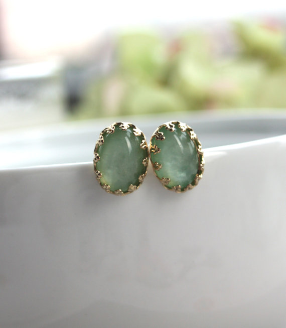 mint green handmade wedding earrings