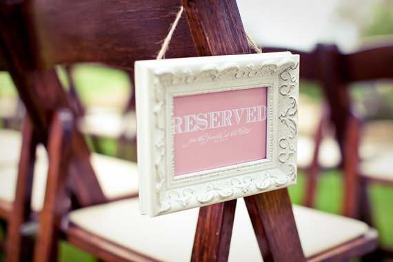reserved sign at wedding