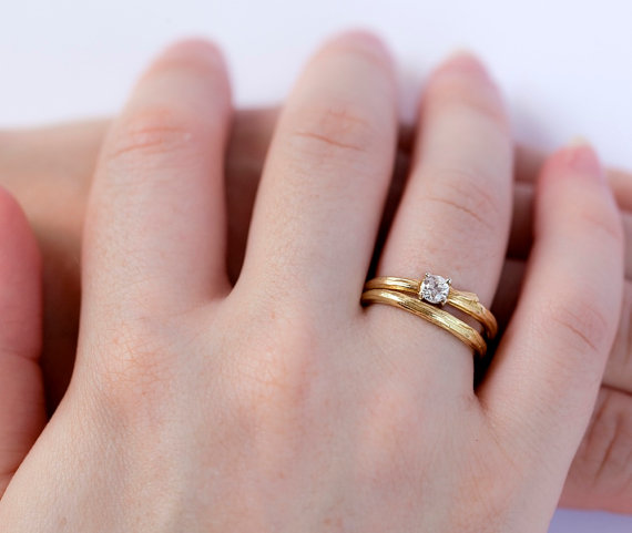 handmade wedding rings - ideal bridal twig ring set