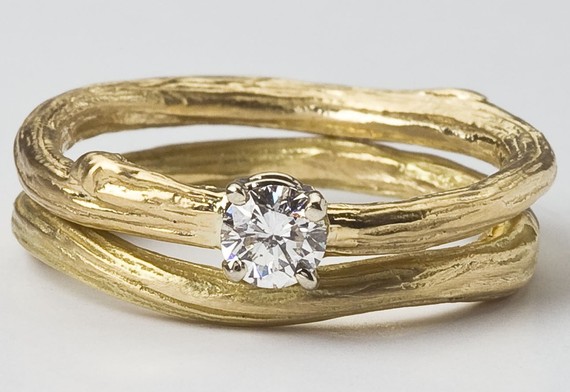 handmade wedding rings - ideal bridal twig ring set